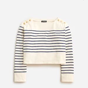 J. Crew Cropped Boatneck T Shirt Sz Medium